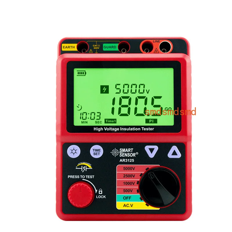 HV Megohmmeter 5KV Insulation Tester Digital Resistance Meter 1000GΩ for Electric Maintenance