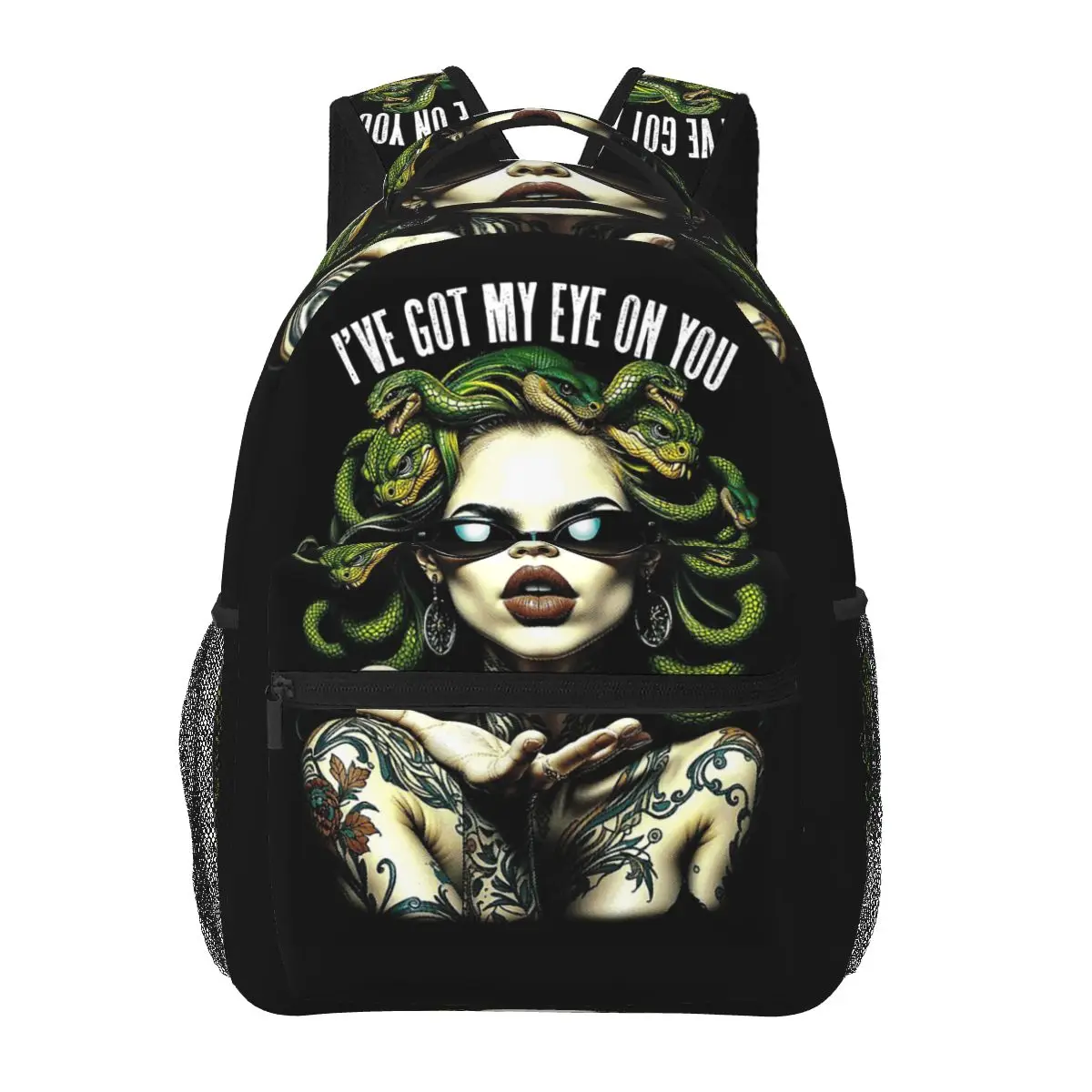 

Tattoo Medusa Got My Eye On You Ink Snake Girl Kiss Tattoos Backpack Hot Sale Daypack Children BookBag School Bag Shoulder Bags