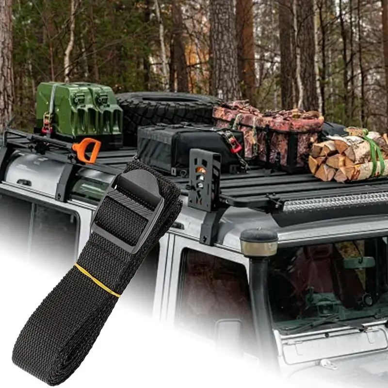 Travel Tied Black Durable Nylon Cargo Tie Down Luggage Lash Belt Strap With Cam Buckle Travel Kits Outdoor Camping Tool