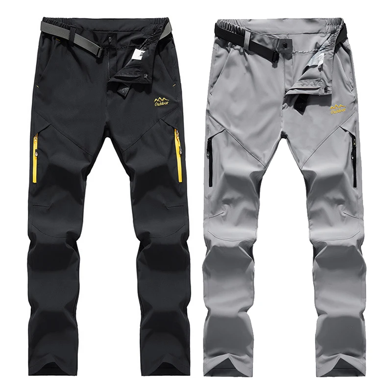 

TRVLWEGO Summer Men Outdoor Hiking Camping Pants Elasticity Quick Dry Ultra-light UV Proof Climbing Travel Sports Trousers
