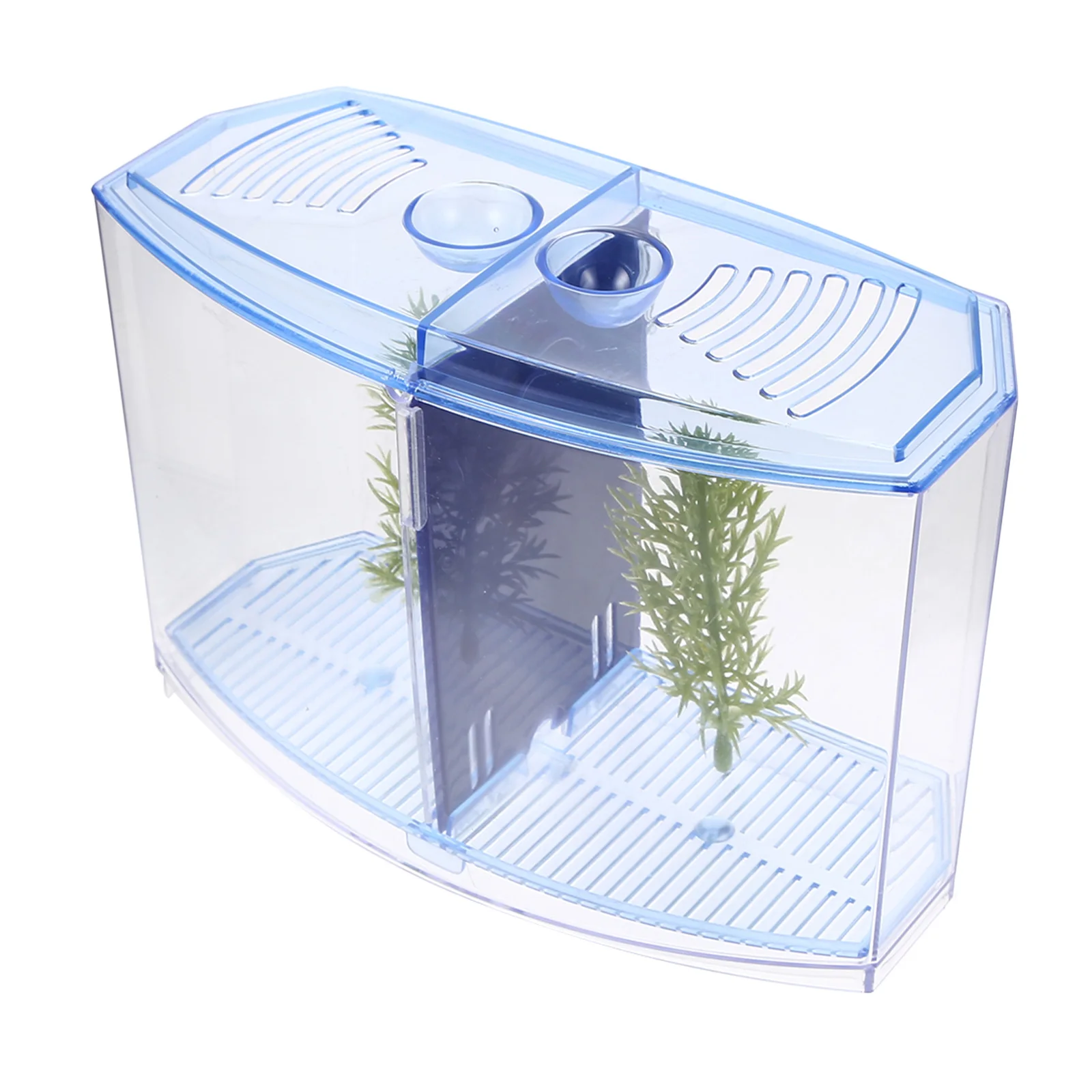 

Plastic Tank Desktop Ornament Mini Incubation Tank For Betta Aquarium Small Transparent Fish Container Home Office Fish Feeding