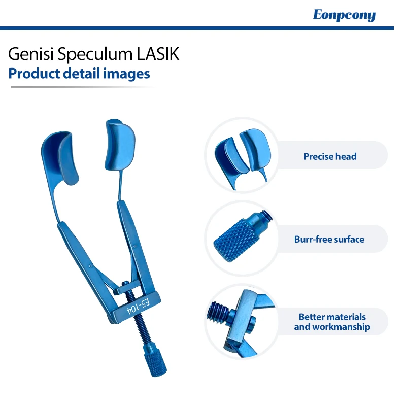 Genisi LASIK Speculum Adjustable Ophthalmic Eye Retractor Reusable Eyelid Speculum for LASIK Eye Refractive Surgery Instrument