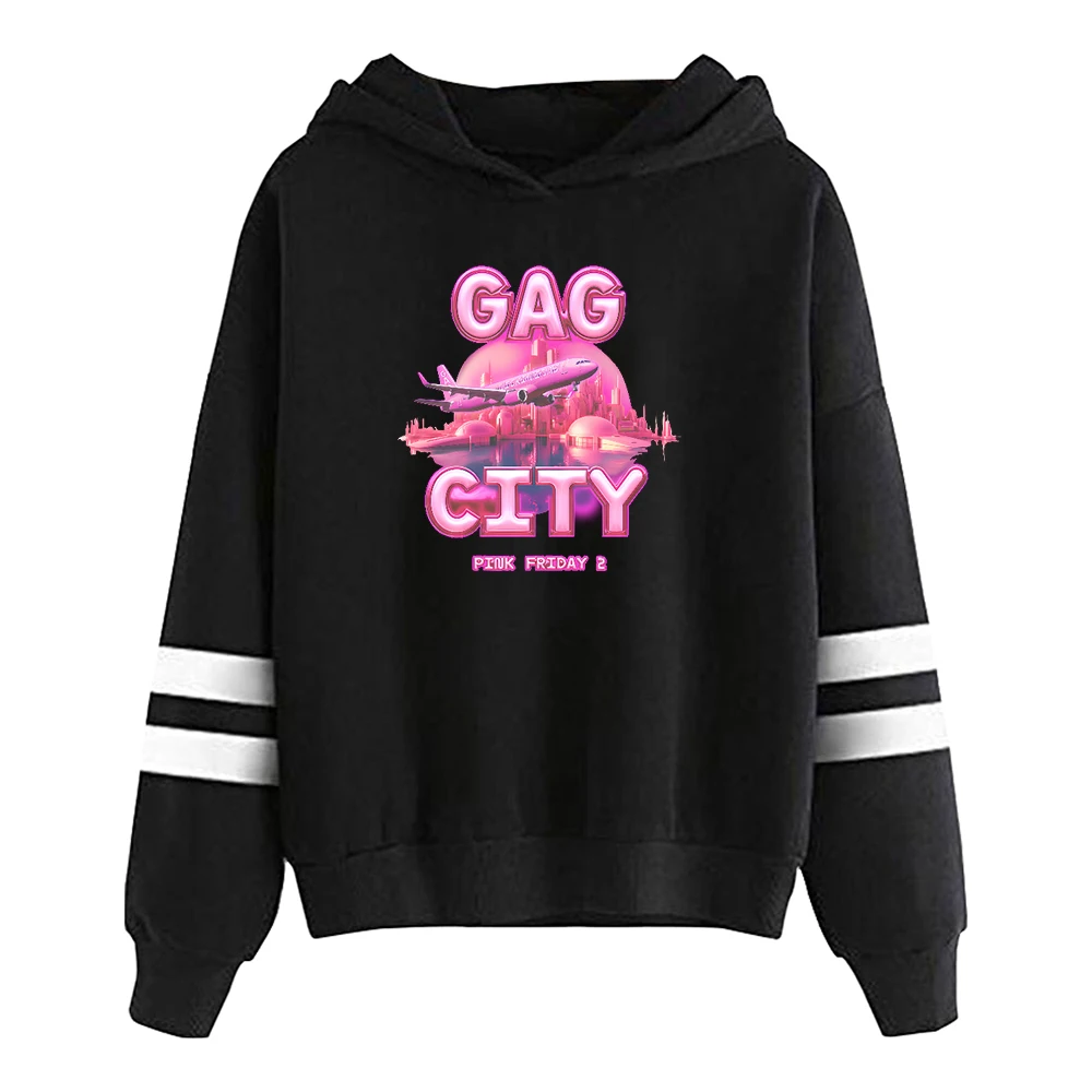 

Nicki Minaj GAG CITY Hoodie Pink Friday 2 Album Pocketless Parallel Bars Sleeve Streetwear Men Women Sweatshirt Hip Hop Clothes