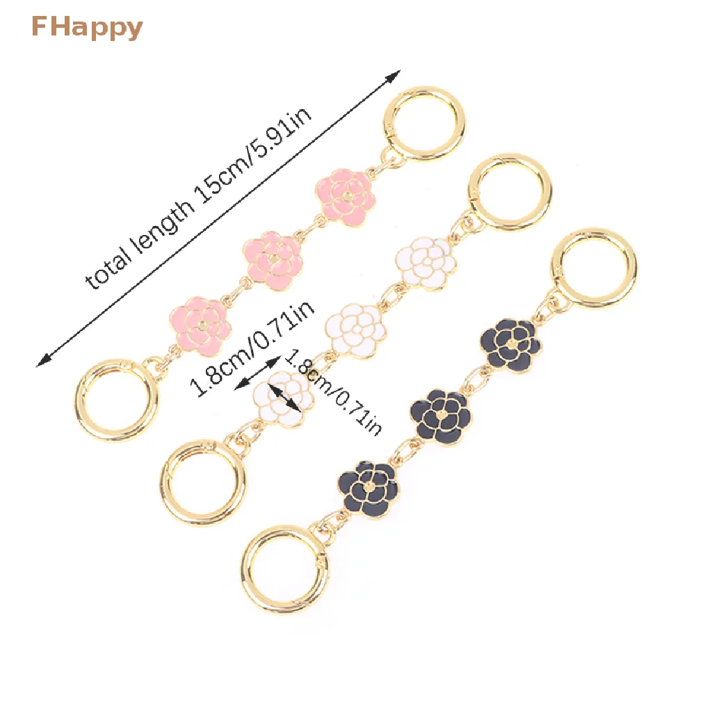 Replacement Shoulder Bag Extender Chain Camellia Shape Hanging Strap Chain For Purse Clutch Handbag Hardware Bag Accessories