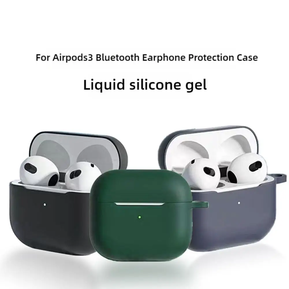 For AirPods Pro Protective Case Silicone New Solid Color Apple Bluetooth Headset Soft Case Protective Cover ﻿