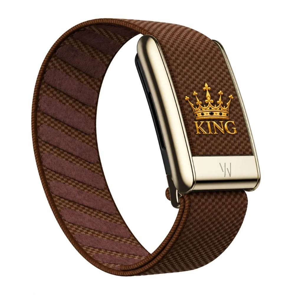 For WHOOP 5.0 MG Royal Crown Pattern Nylon Woven Strap Luxury Sport Replacement Wristband Fashion Fitness Band