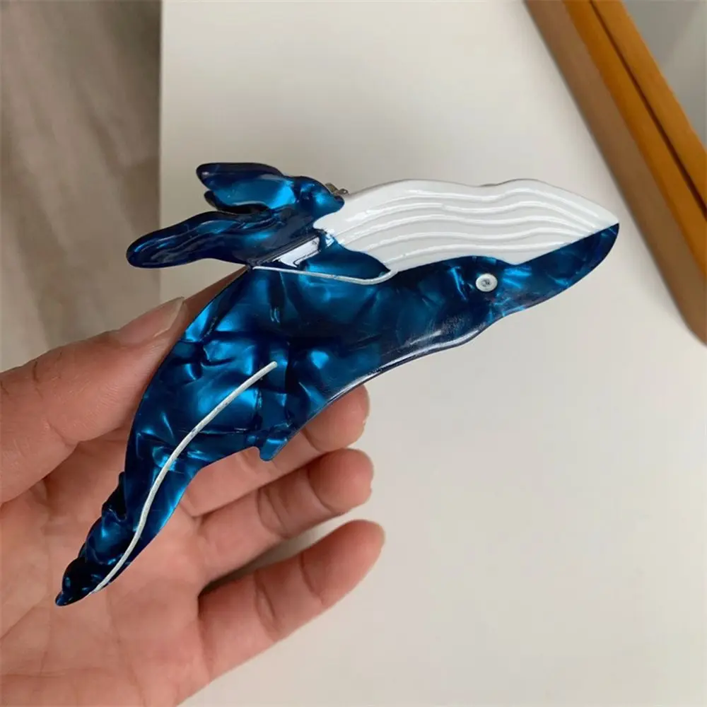 

Girls Large Grab Clip Blue Whale Hair Clip Animal Hair Claw Korean Style Headwear Acetic Acid Hair Clip Female Hair Accessories