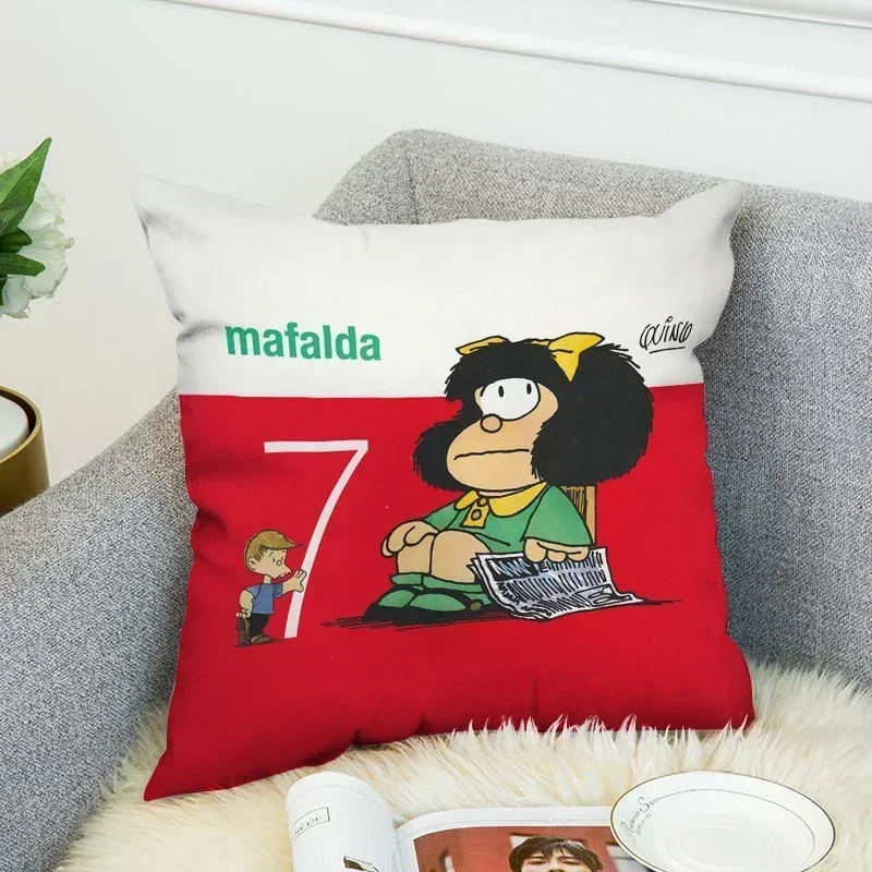 Mafalda Duplex Printed Body Pillow Cover 40x40 45x45 Cushions Covers for Bed Pillows Decorative Cushion Fall Decor Pilow Cases