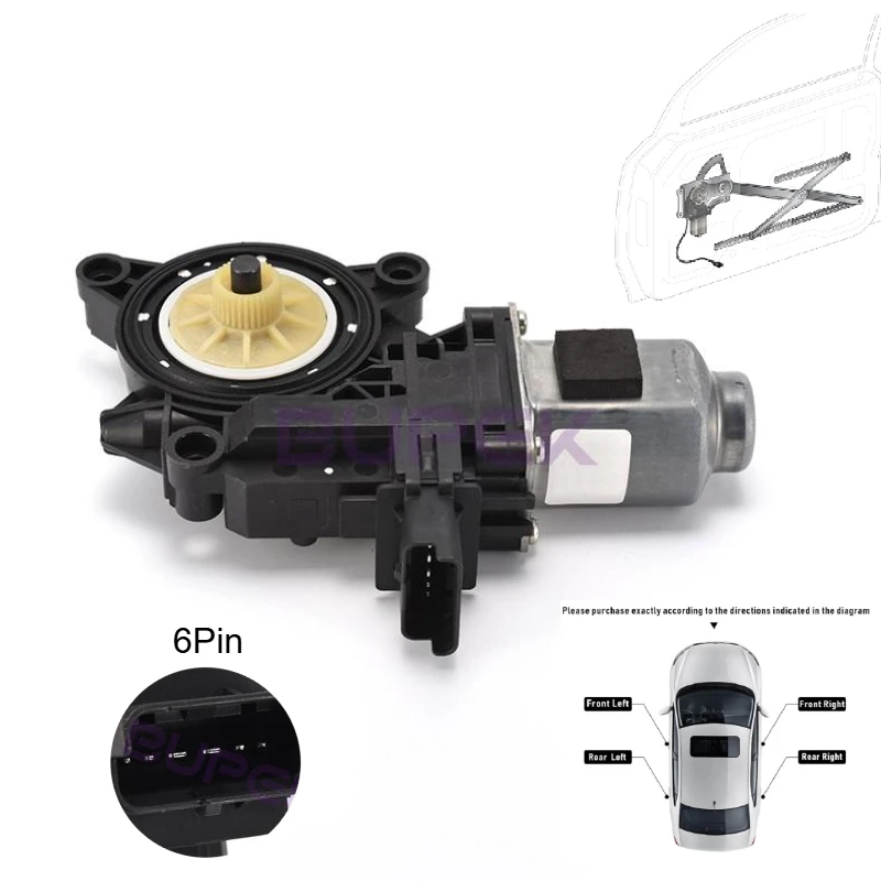 

BUPEK Front Left Driver Side Power Window Motor 6Pin for 2018-2024 Hyundai i30 III Electric Glass Regulator 82450G4010