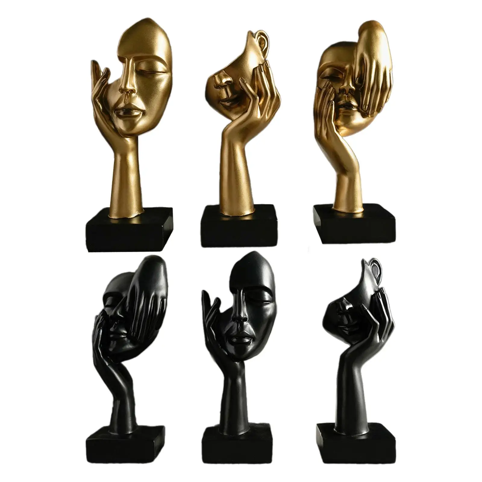 

3Pcs Thinker Statues Abstract Art Sculptures for Bookshelf Office Home Decor