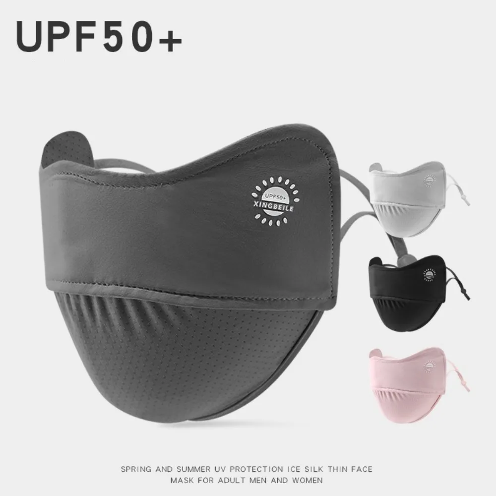 New Breathable Ice Silk Mask Anti-UV Dustproof Riding Face Mask Washable Mesh Face Cover Scarf Gift