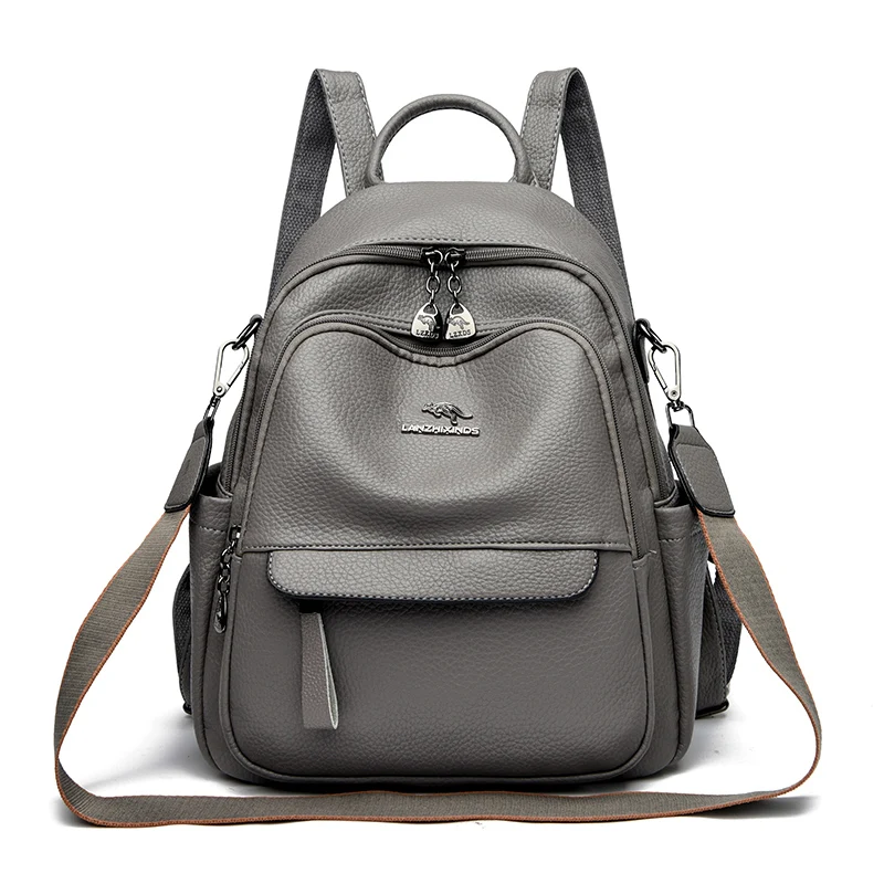 Women \'s Backpack Shoulder PU High-Capacity Ladies 2024 Year Women\'s Bags School Travel Bag Fashion For Girls wallet