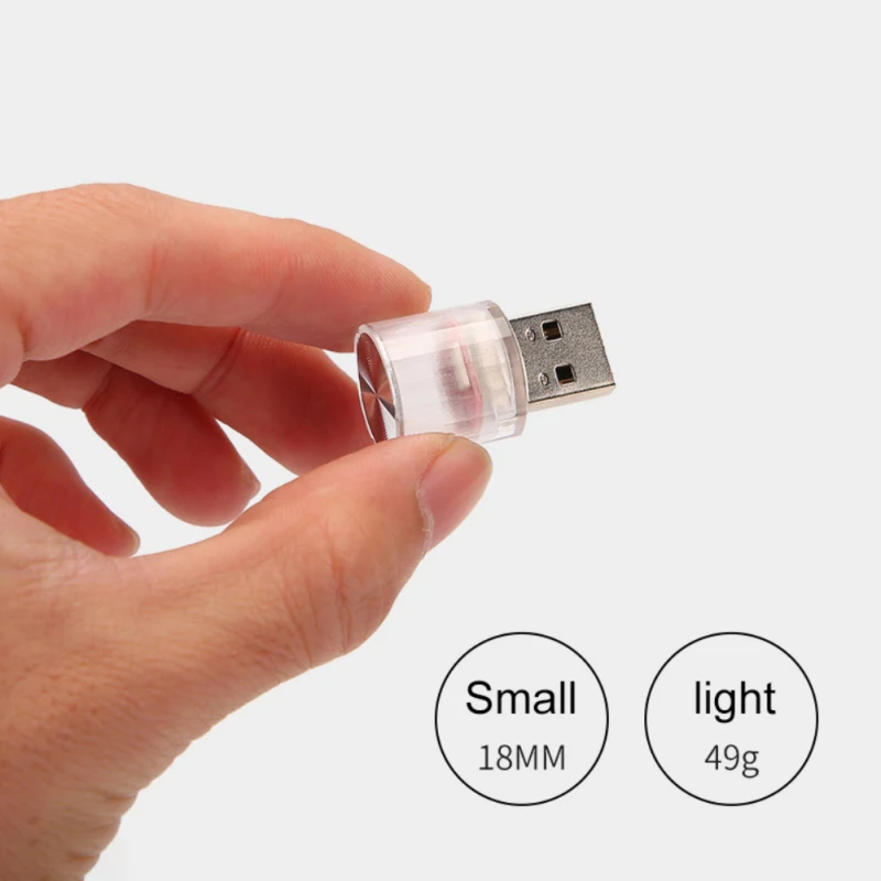Автомобильный мини-USB светодиодный атмосферный светильник светодиодный автомобильный USB красочный мигающий автомобильный общий атмосферный светильник для украшения салона автомобиля лампа