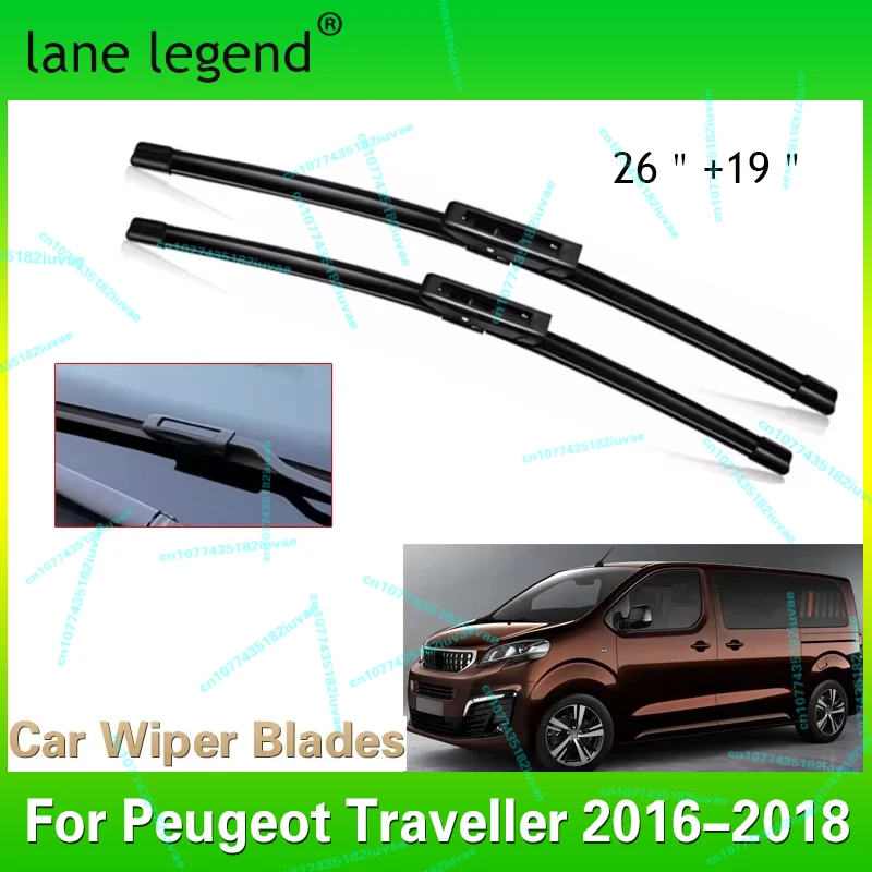 

Car Wiper Blade For Peugeot Traveller 26"+19" 2016-2018 Auto Windscreen Windshield Wipers Blades Window Wash Fit Bayonet Arm