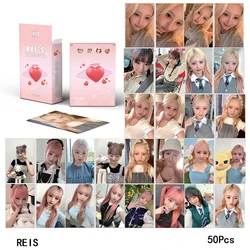 KPOP 50 sztuk/zestaw IVE Naoi Rei Wonyoung LIZ Laser Card LOMO kartka pocztówka jedenaście dziewcząt grupa prezent kolekcjonerski fotokartka