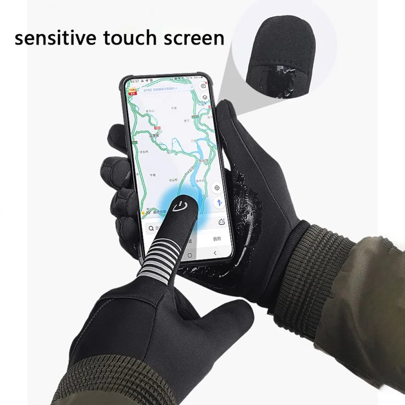 

Зимние велосипедные перчатки для мужчин и женщин, теплые водонепроницаемые нескользящие перчатки с сенсорным экраном для катания на лыжах, бега, мотоцикла, пешего туризма, термовелоспорт Luvas