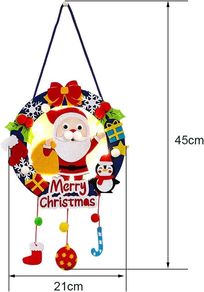 2025 Kit artigianali natalizi per bambini Ghirlande in feltro fai-da-te Ghirlande per bambini Attività educativa per le vacanze Puntelli cosplay