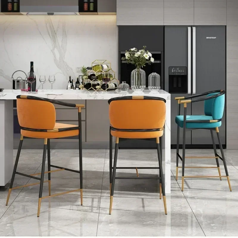 

High Kitchen Stools Chair Home Bar Cheap Counter Chairs Luxury Furniture Height Chaise Design Stool Manicure Silla Lightweight