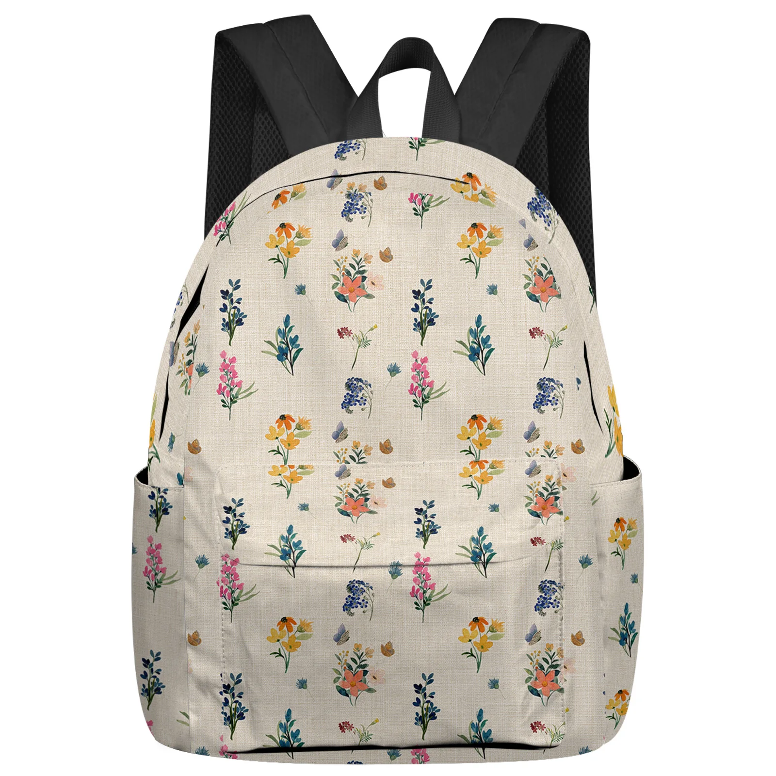 

Flowers Daisies Lavender Butterflies Student School Bags Laptop Custom Backpack For Men Women Female Travel Mochila