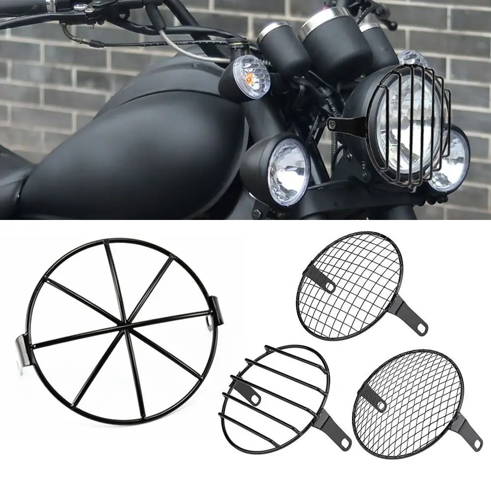 Electric Bike Scooter Modification Accessories Mesh Lampshade Lamp Grille Guard Motorcycle Headlight Cover Headlamp Bracket