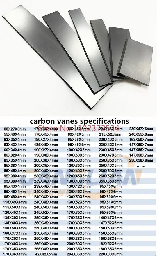 7 Pcs  Vane 170*39*4 mm Carbon Vane For Beker Vacuum Pump Air Pump Carbon Sheet Compressor Blade  Sheet