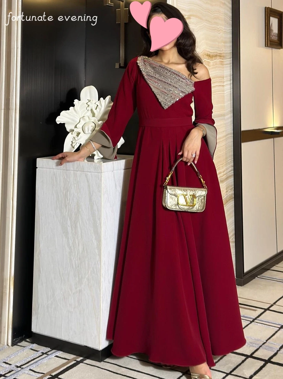 Glücklicher Abend elegante Vintage süße sexy rote Pailletten eine Schulter a-Linie formelle Gelegenheit Ballkleid Abend Party kleider