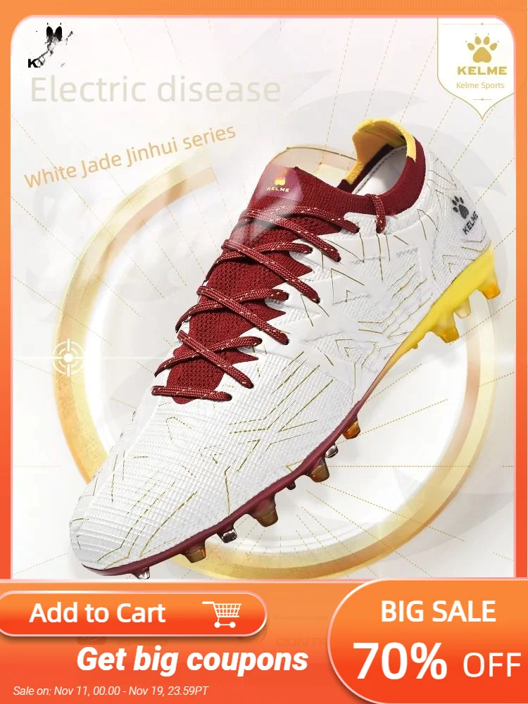 

KELME Adult football boots Men's Disease Electric 3.0 Short Spikes Soccer shoes Children's MG Professional Match Training Shoes