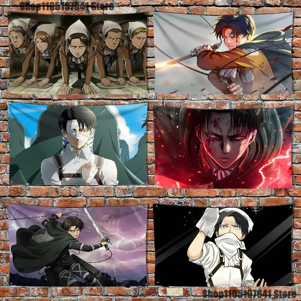 

Anime L-Levi AckermanS Flag Tapestry Banner For Bedroom Outdoor Living Room Restaurant Bar Wall Decor Party
