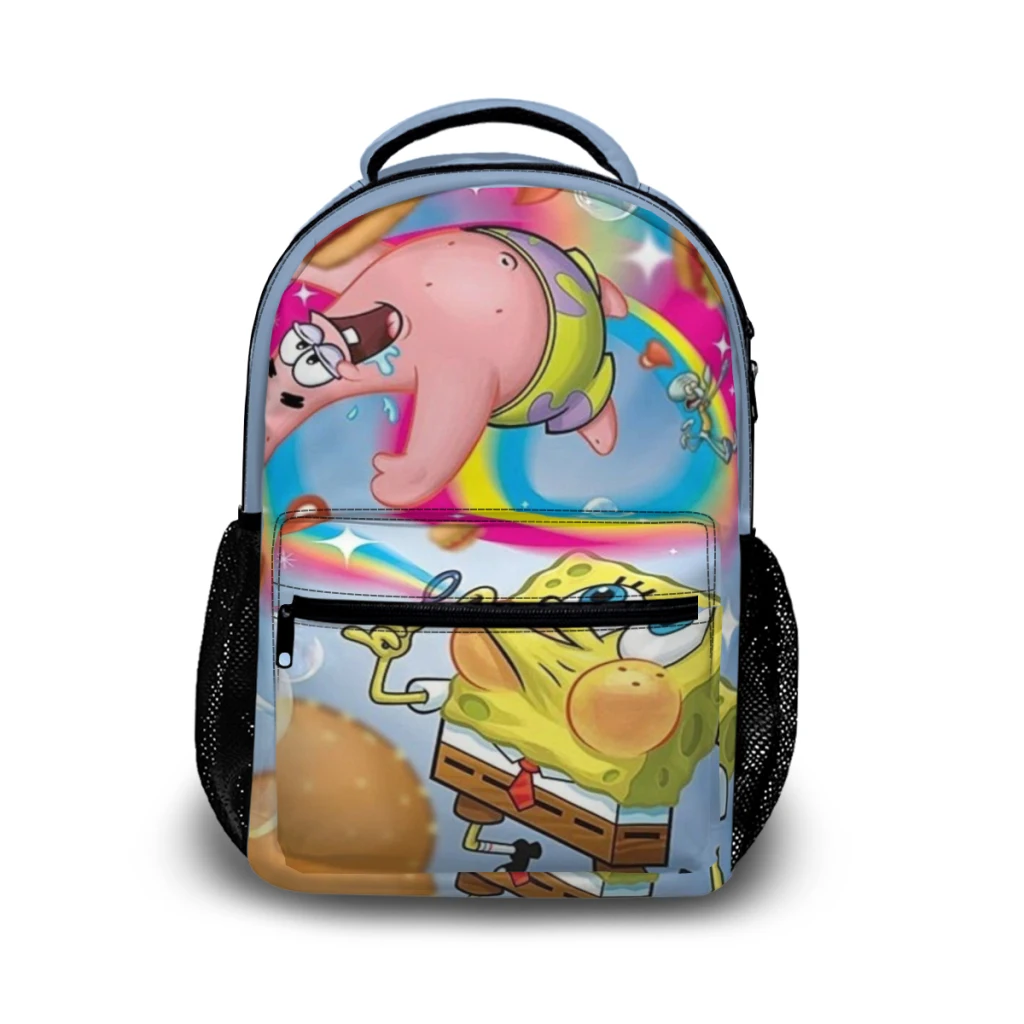 

Spongebob Cartoon For kids Large Capacity Student Backpack Cartoon School Backpack 17inch