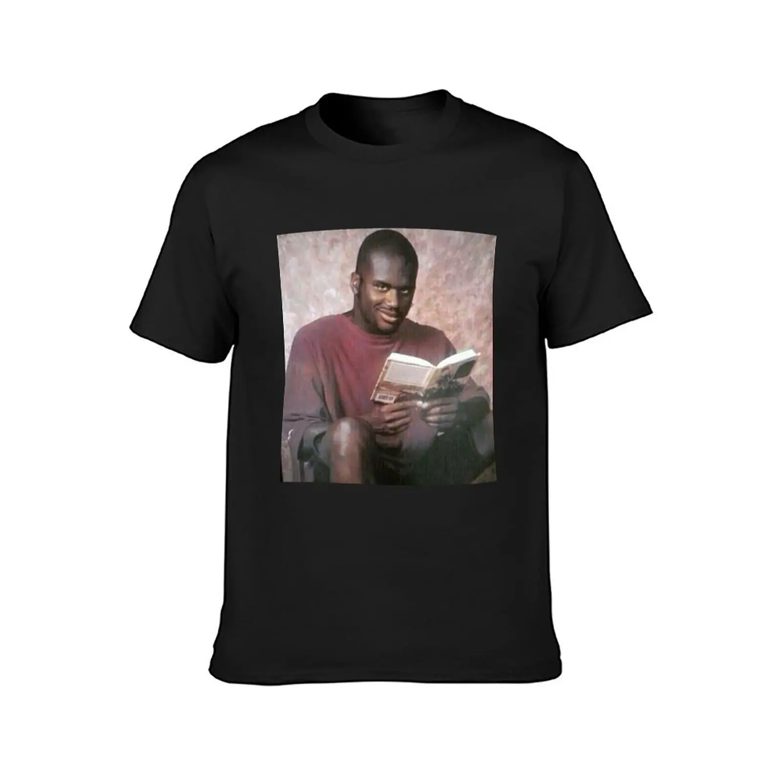 SHAQ READING T-Shirt Blouse anime for a boy mens graphic t-shirts hip hop