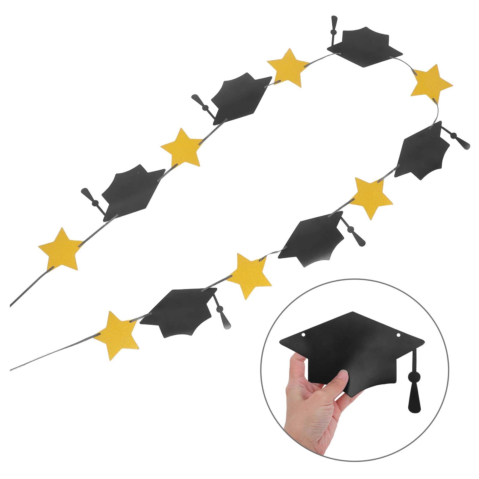 

Graduation Cap Star Banner Unique Grad Cap Bunting Garland for Class of 2025 Graduation Party Decorations High School College