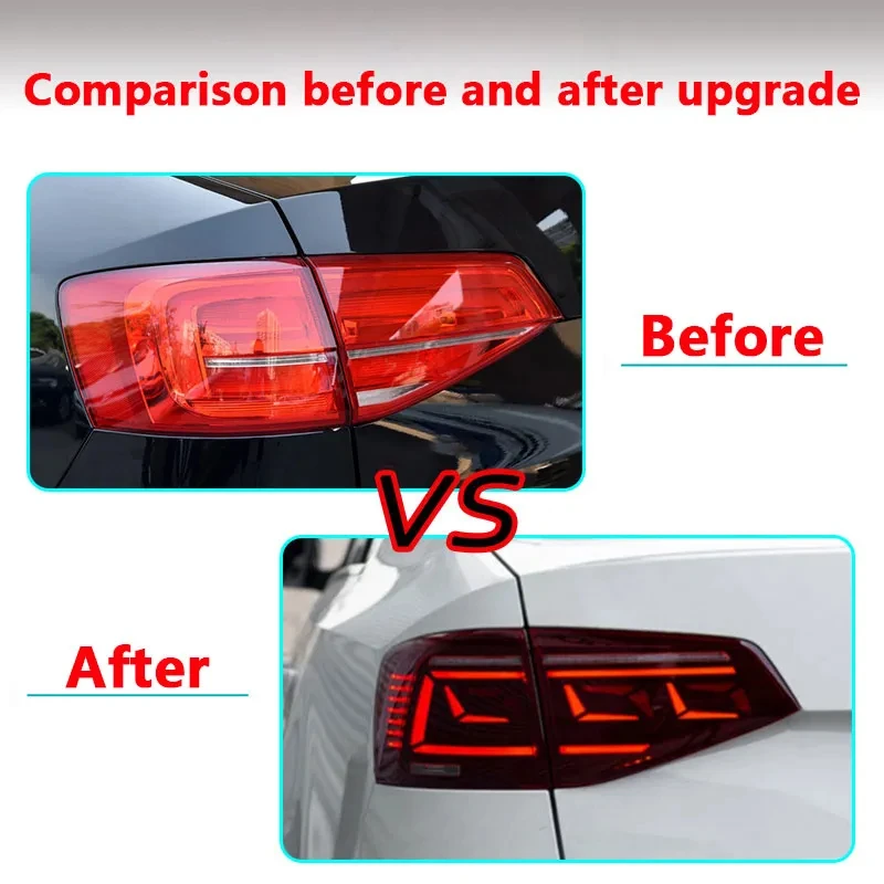 Taillight Assembly for VW Volkswagen Sagitar Jetta15-18 Modified New LED Rear Tail Light Car Accessory Taillamp