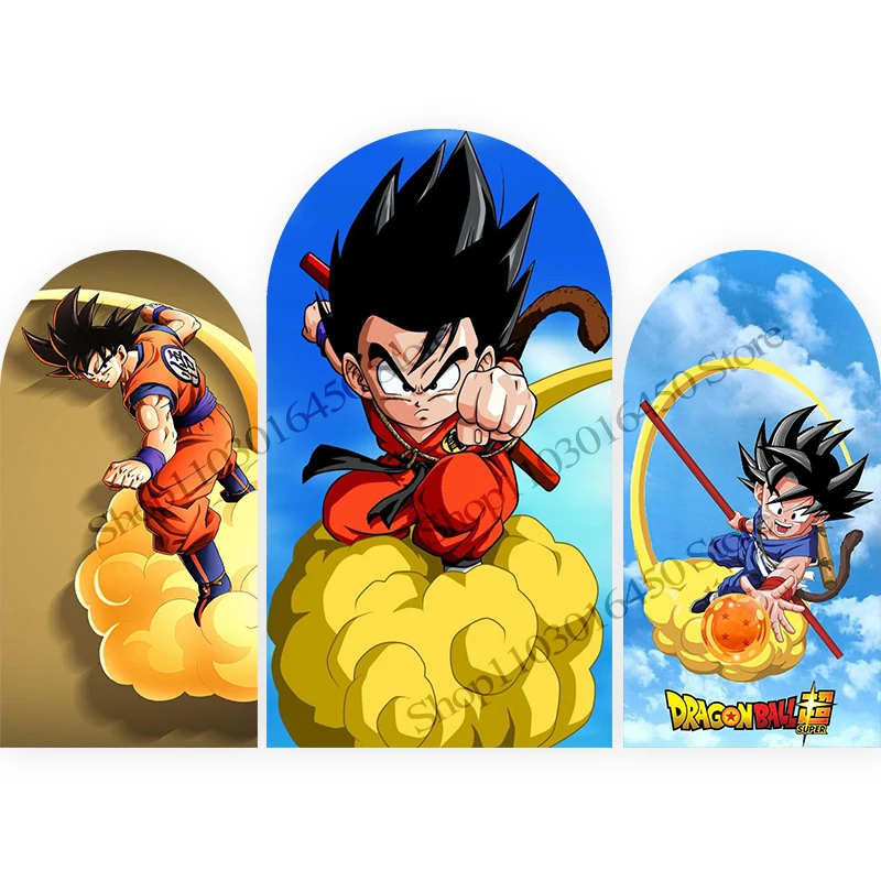 

Dragon Ball Z Goku Arch Double-Sided Photography Background Polyester Birthday Party Studio Props Decoration