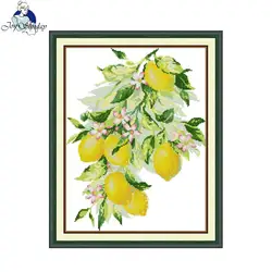 Kit punto croce Joy Sunday Bright Lemon HD Pattern stampato tessuto contati Aida 16CT 14CT 11CT Kit ricamo fai da te Art Craft nuovo