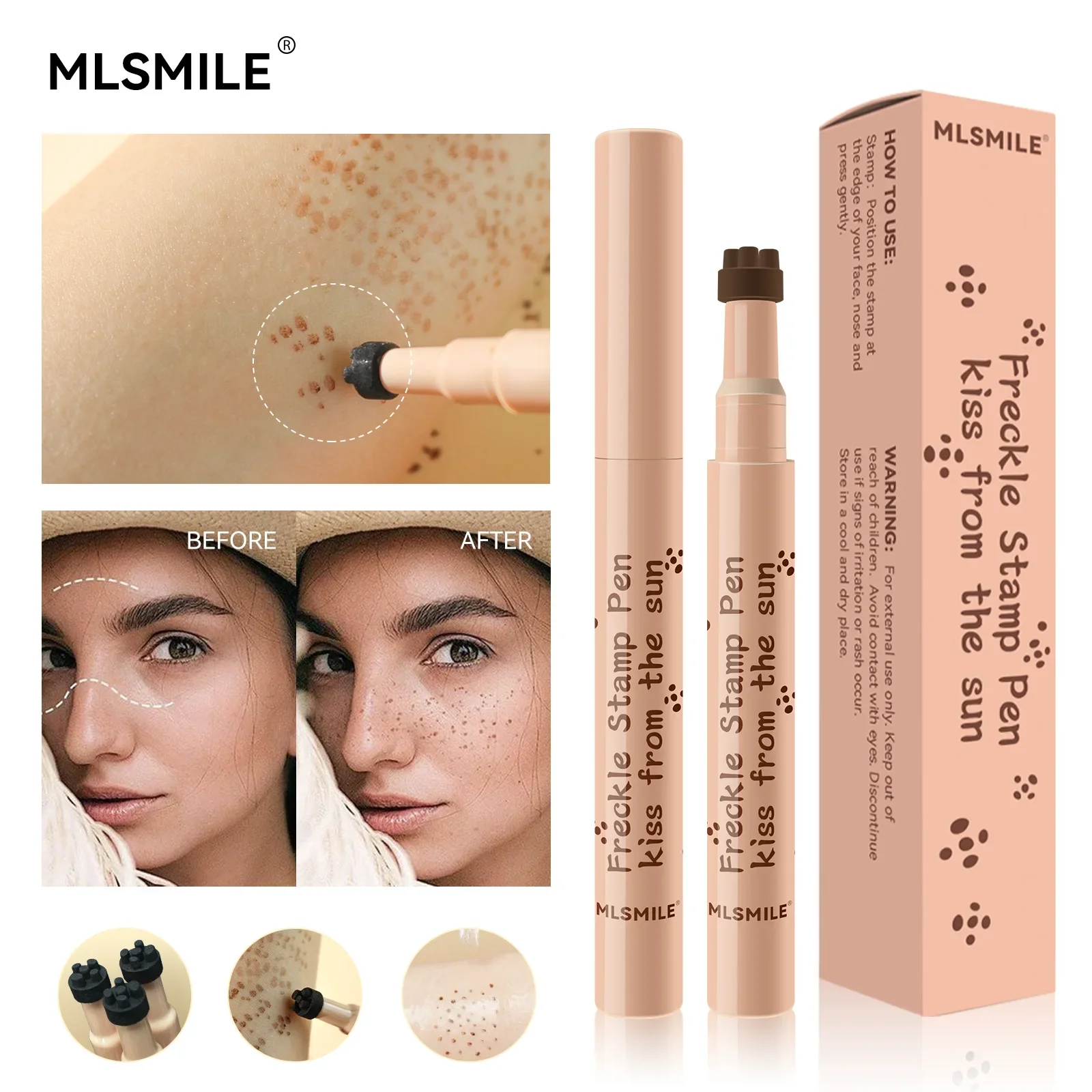 Pluma de pecas naturales, resistente al agua, simulación de punto falso, herramienta de maquillaje duradera, resistente al agua, delineador de ojos, Cosméticos Coreanos