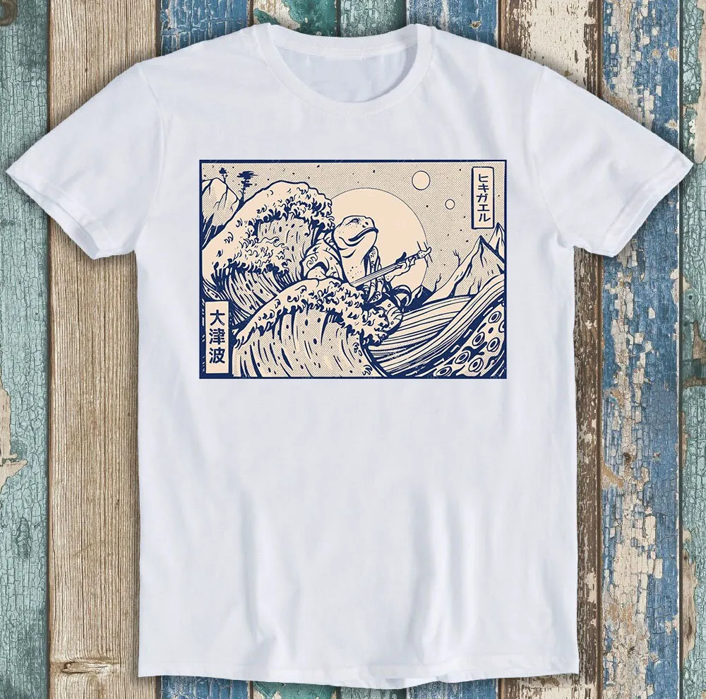 Frog Toad The Great Wave Off Kanagawa Fuji Mountain Meme T Shirt P1233