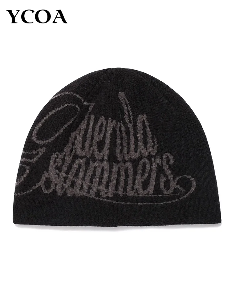 Women's Hat Beanie Knit Star Winter Y2k Streetwear Korean Fashion Kpop Wool Pullover Graphic Aesthetic Gothic Unisex Accessories