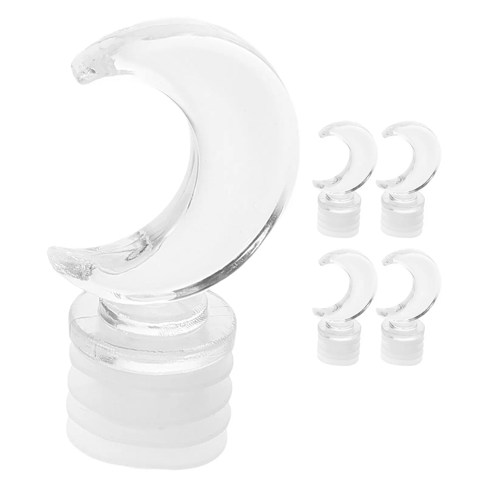 

5Pcs Retro French Style Aromatherapy Bottle Stopper Moon Shape Clear Plastic Plug Perfume Essential Oil Glass Bottle Closure