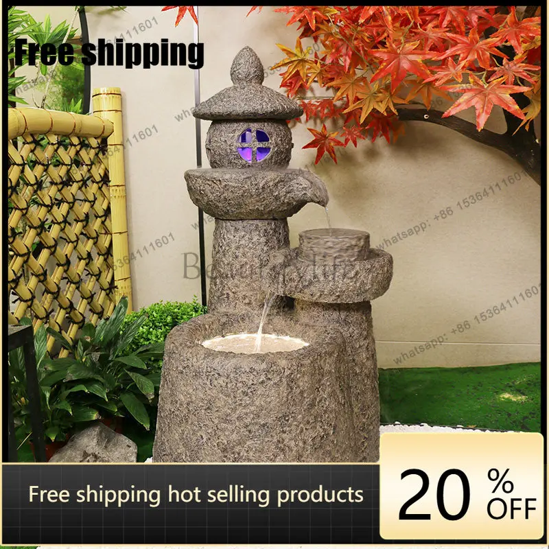 Japanese-style courtyard fish pond landscape, balcony yard garden landscaping fountain ornament