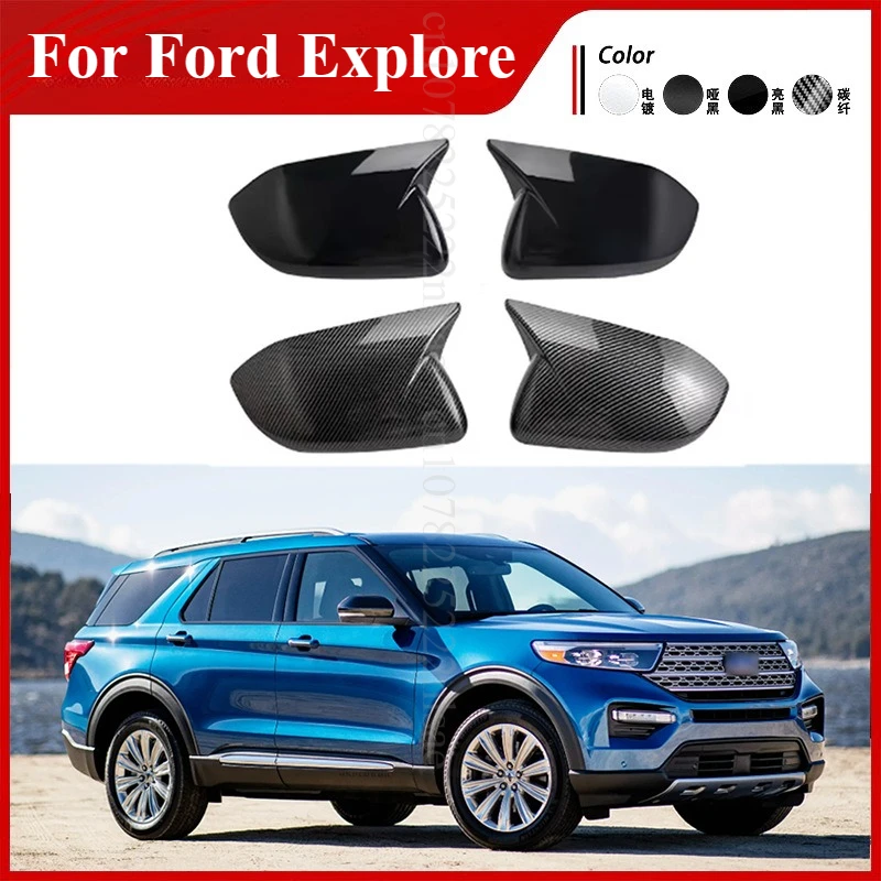 

Car Rearview Mirror Exterior Accessories For Ford Explorer 2020-2026 Mirror Guard Reversing Mirror Housing Carbon Fiber Texture