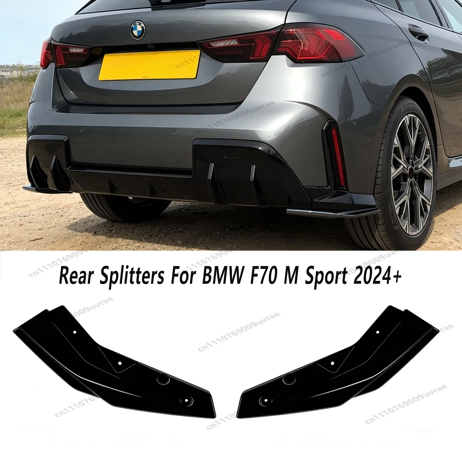 

2Pcs Max Style Gloss Black Car Rear Bumper Side Splitters For BMW 1 Series F70 M-Pack 118 120 123 M Sport 2024-2026 Tuning