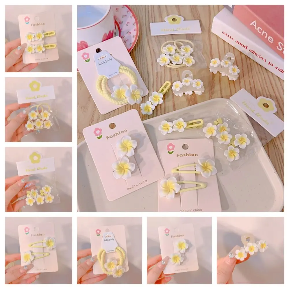 

Hair Rope Plumeria Flower Hair Clip Hair Accessories Hair Clip Egg Flower BB Clip Traditional Mini Hair Claw Flower Barrette