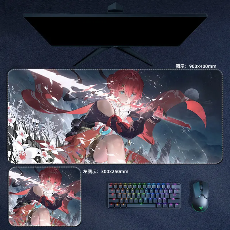 Imagem -06 - Wuthering Waves Mouse Pad Jiyan Baizhi Sanhua Calchário Danjin Xxl Computador Computador Portátil Anime Gaming Acessórios Desk Mat