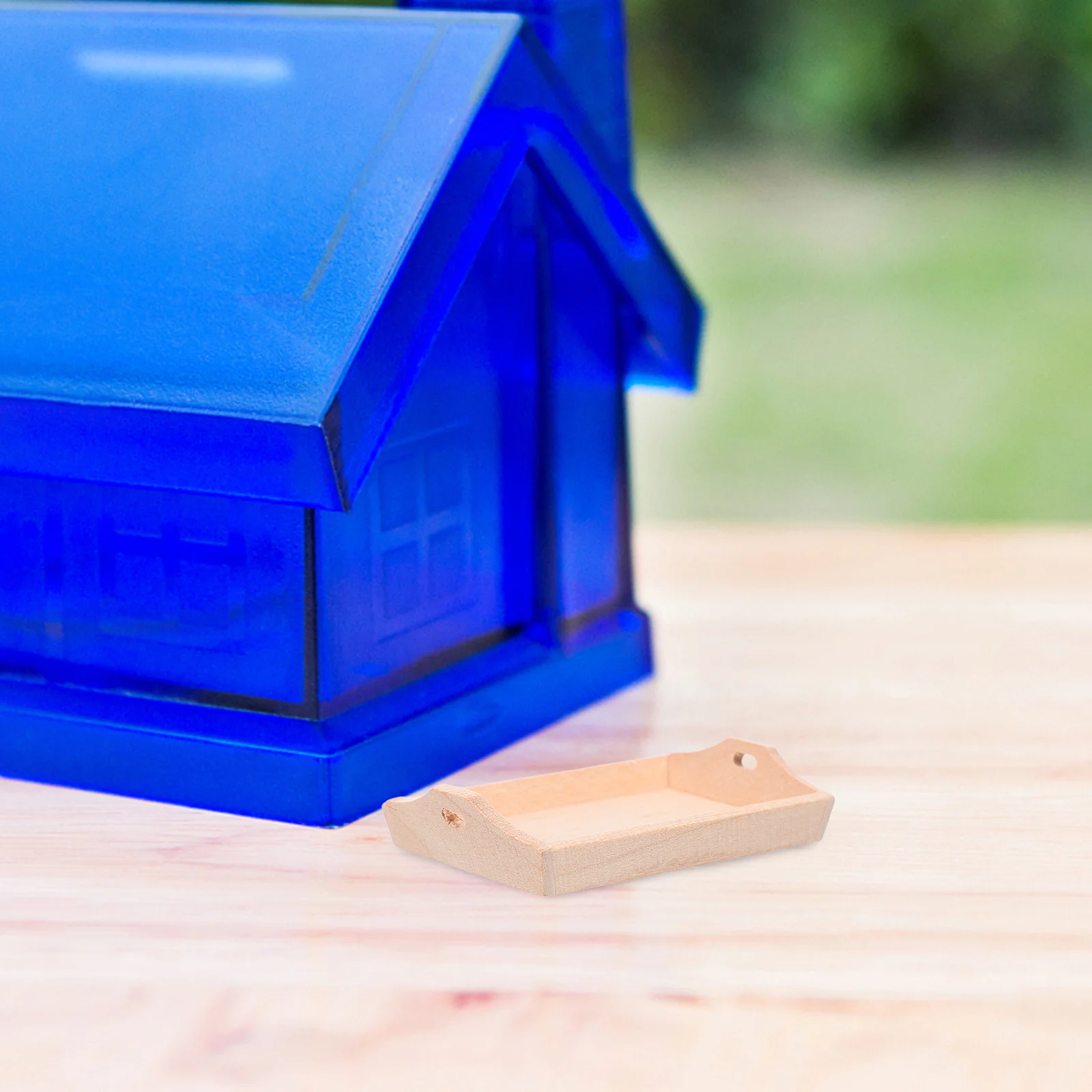 

2Pcs Miniature Dollhouse Bread Pans Wooden Serving Trays Kitchen Decor Accessories Multifunctional Durable Easy Clean