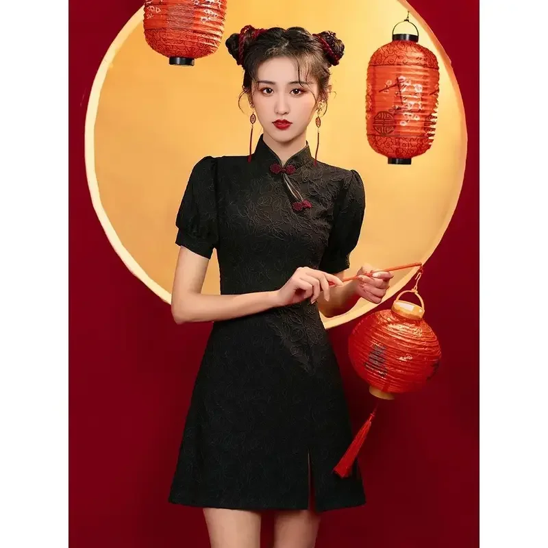 Chinese Vintage Female Dress Old Shanghai Dragon & Phoenix Qipao Elegant Halloween Cosplay Women Cheongsam Collar Sexy Vestidos