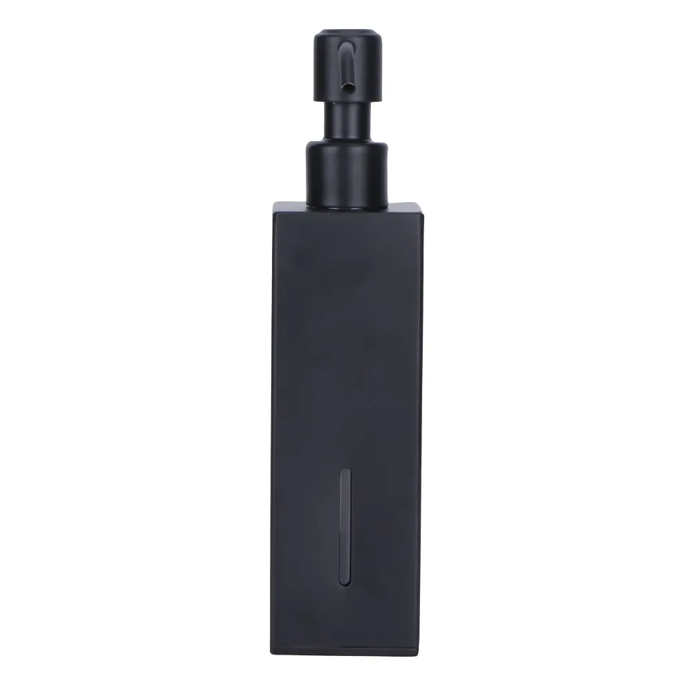 

304 Stainless Steel Soap Dispenser 200ml Capacity Square Shower Bottle Leak Proof Black Pump Bottle Shower Gel Hand Soap Shampoo