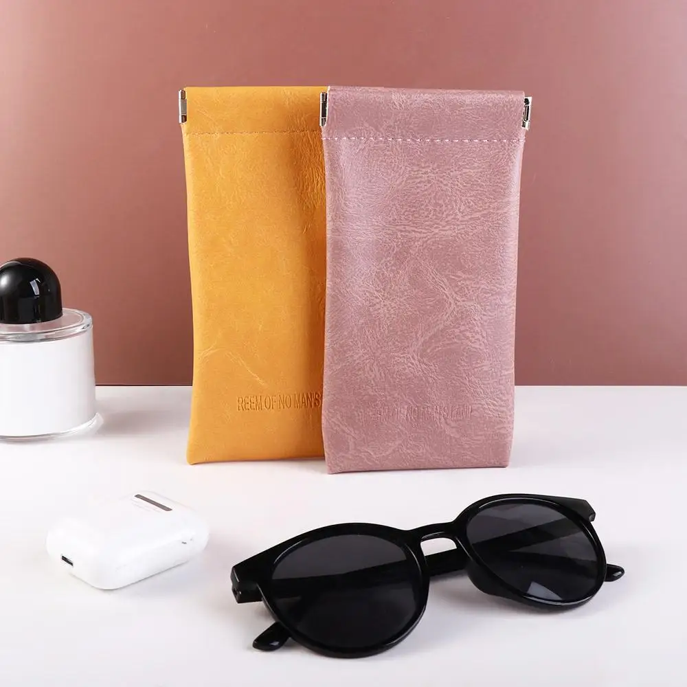 Letter Eyewear Protective Case Eye Glasses Holder Small Coin Purse Sunglasses Storage Bag PU Leather Glasses Case Cosmetic Bag