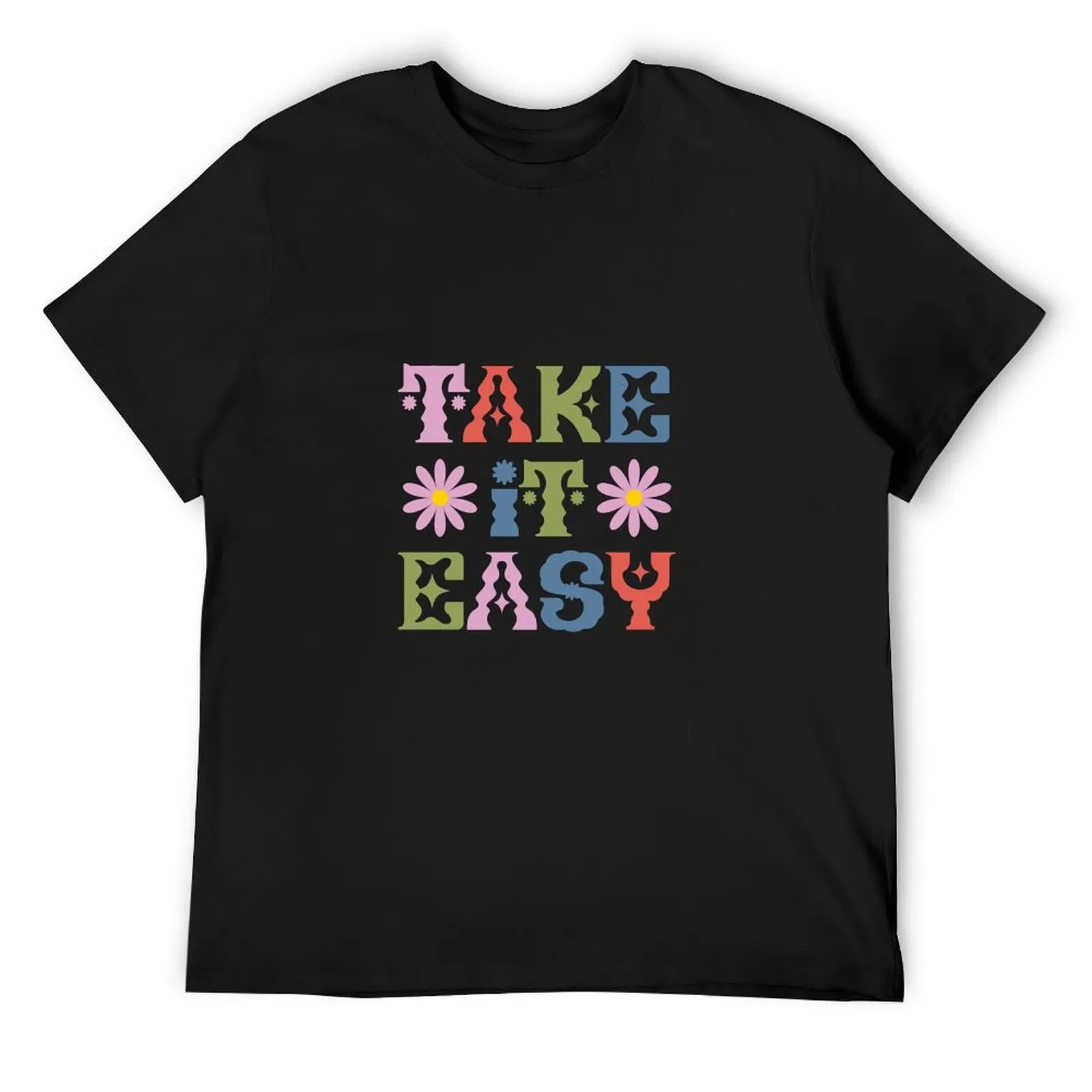 Take it Easy Green Background T-Shirt hippie clothes graphic t shirt vintage mens graphic t-shirts big and tall