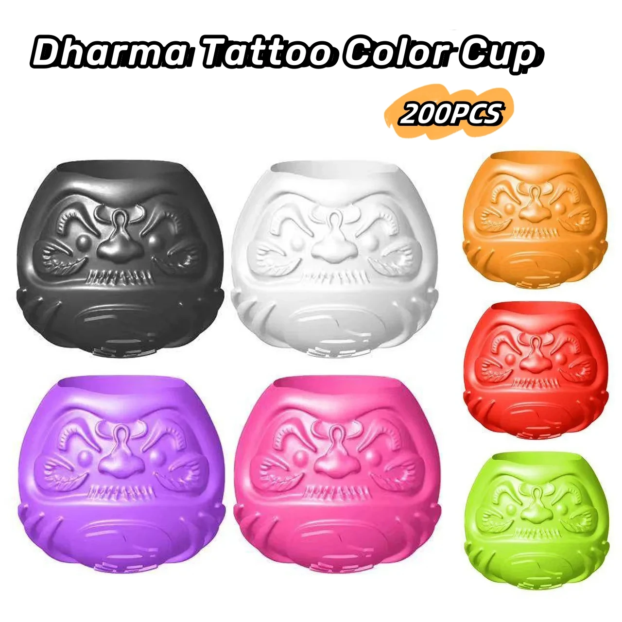 

200pcs Tattoo ink Cups With Base Dharma Tattoo Color Caps Microblading Permanent Makeup Pigment Container Tattoo Accessories