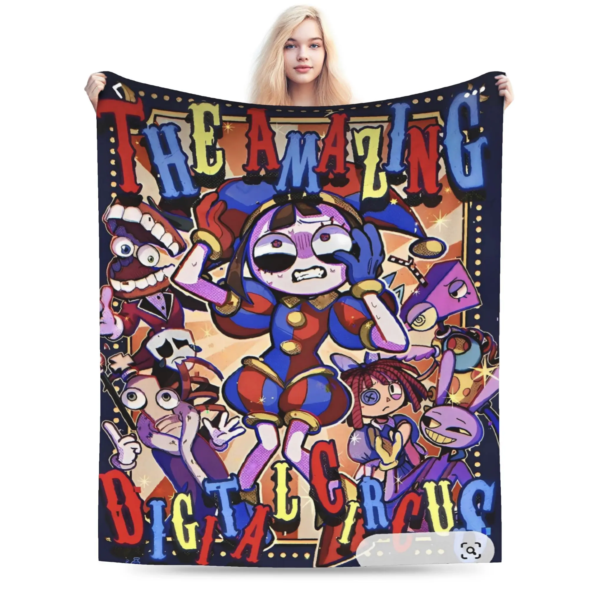 أنيمي المذهلة الرقمية السيرك البطانيات الزخرفية الفانيلا رمي بطانية للخارجية الدافئة لينة جودة مخصصة المفرش هدية